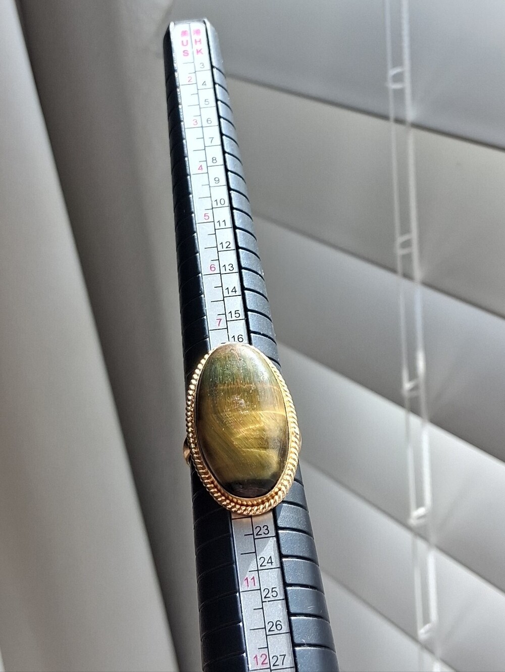 Gold-Tone Oval Tiger's Eye Statement Ring